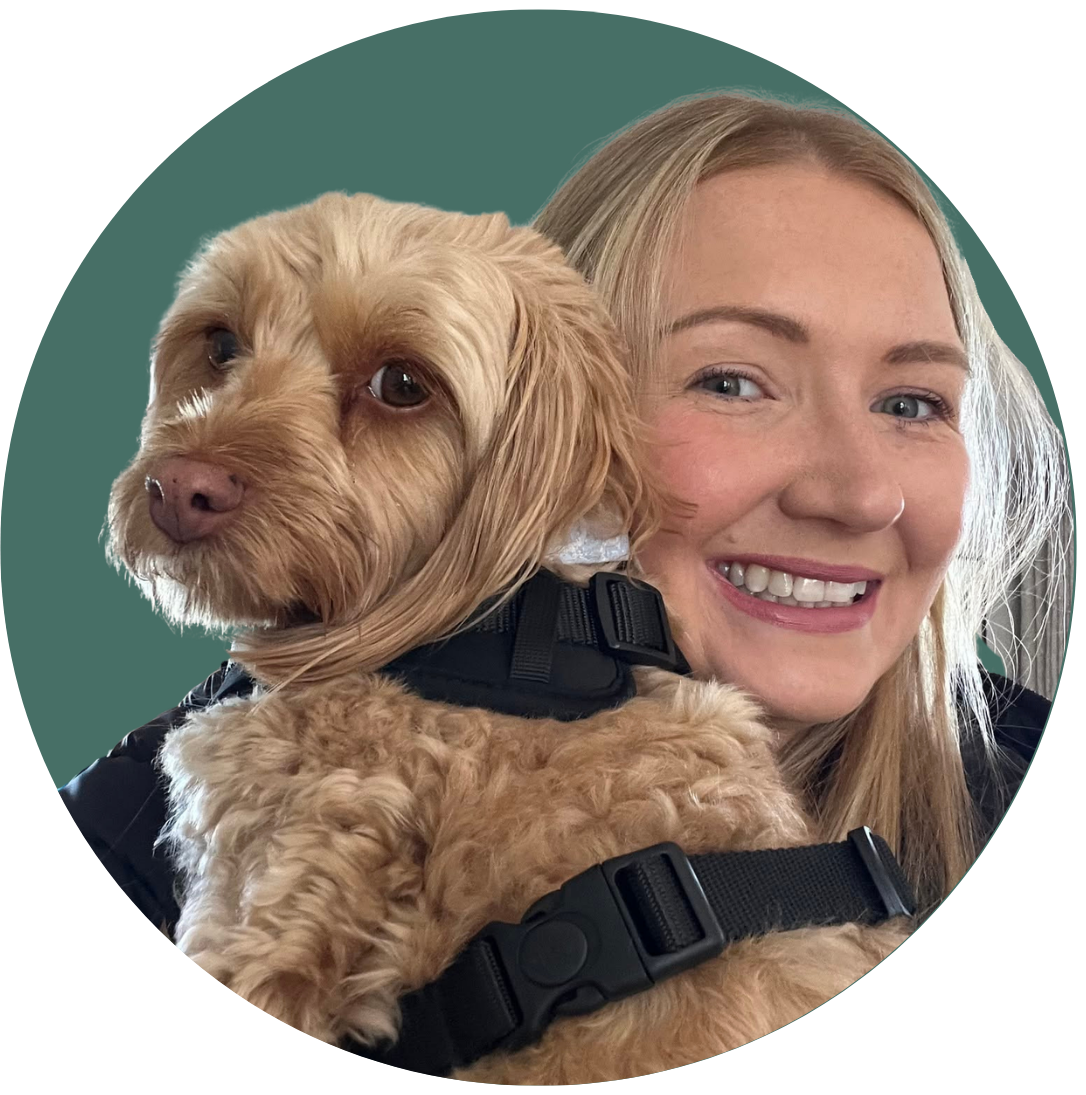 Katie with her dog